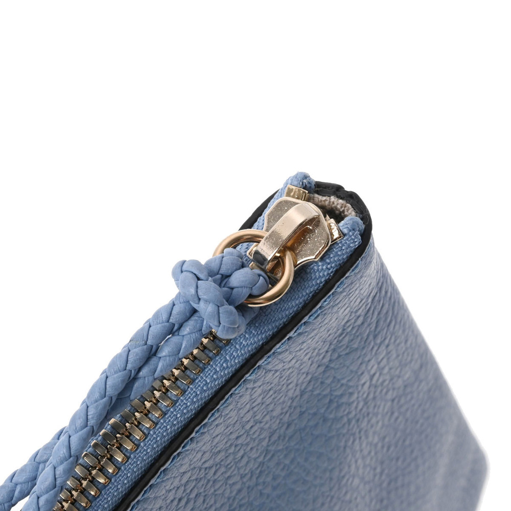 Gucci Bag Blue Clutch Leather Bamboo - Picture 9 of 11